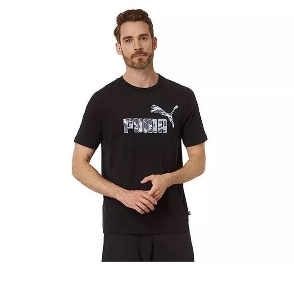 Puma Mens Grey Short Sleeve T Shirt Tee Casual Logo Graphic Crewneck - Picture 12 of 13